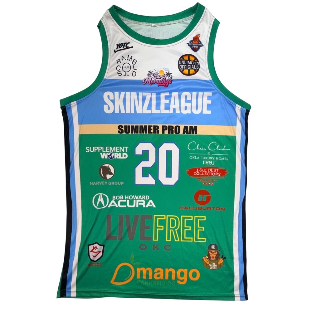 Skinz League Summer Pro Am Basketball Jersey Mens 3XL Green Smith 20 Oklahoma